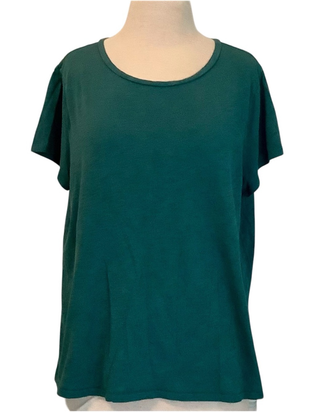 Loft Women’s Short Sleeve Scoop Neck Top - Teal Green